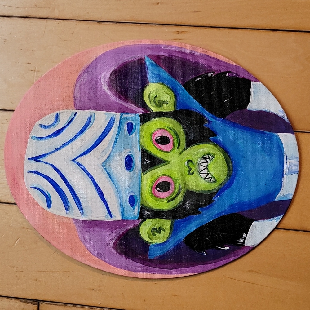 Original  MOJO Jojo  Powerpuff Girls villain painting